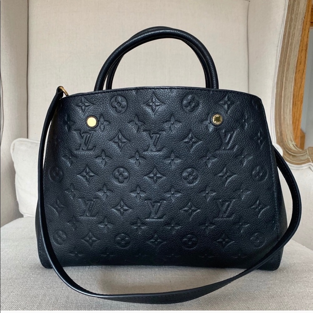 Louis Vuitton Montaigne Empreinte Leather MM, Noir